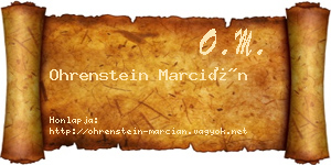 Ohrenstein Marcián névjegykártya